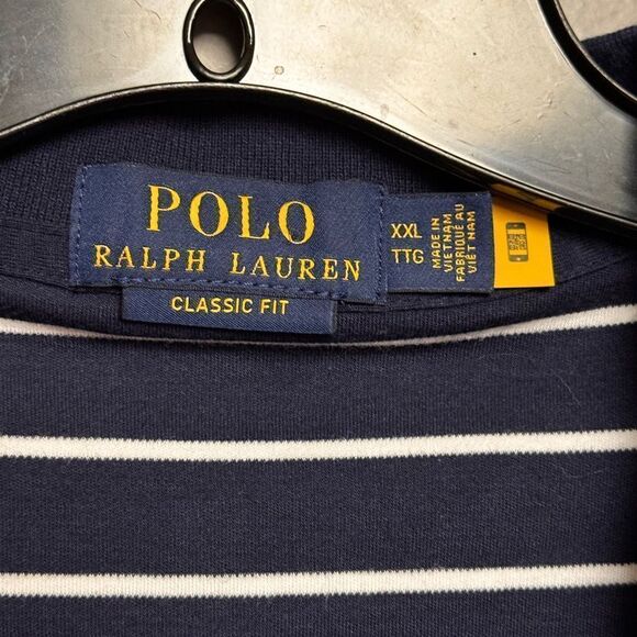 Polo Ralph Lauren Shirt size XXL navy blue and white striped men’s - Picture 2 of 2